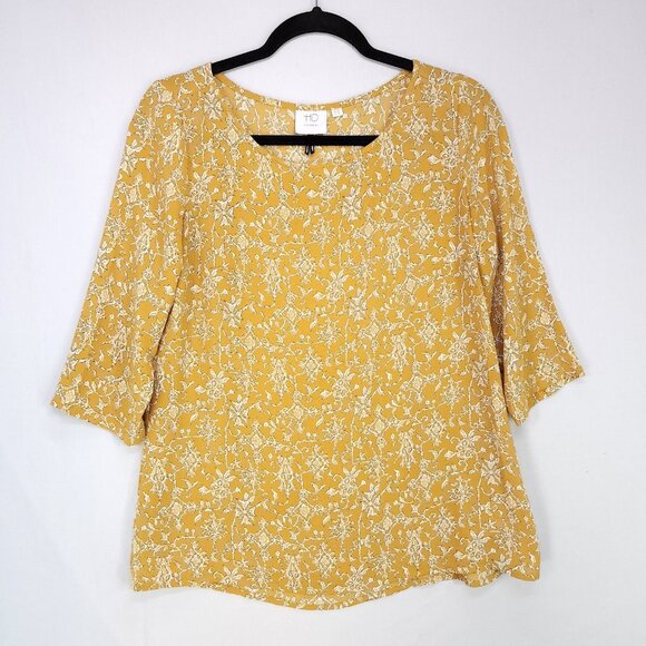 Anthropologie HD in Paris Blouse Size 02 Chiffon Floral 3/4 Sleeve Bohemian - Picture 1 of 9